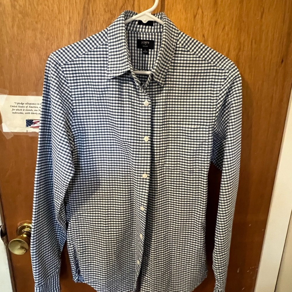 J.Crew Blue Gingham Oxford Shirt